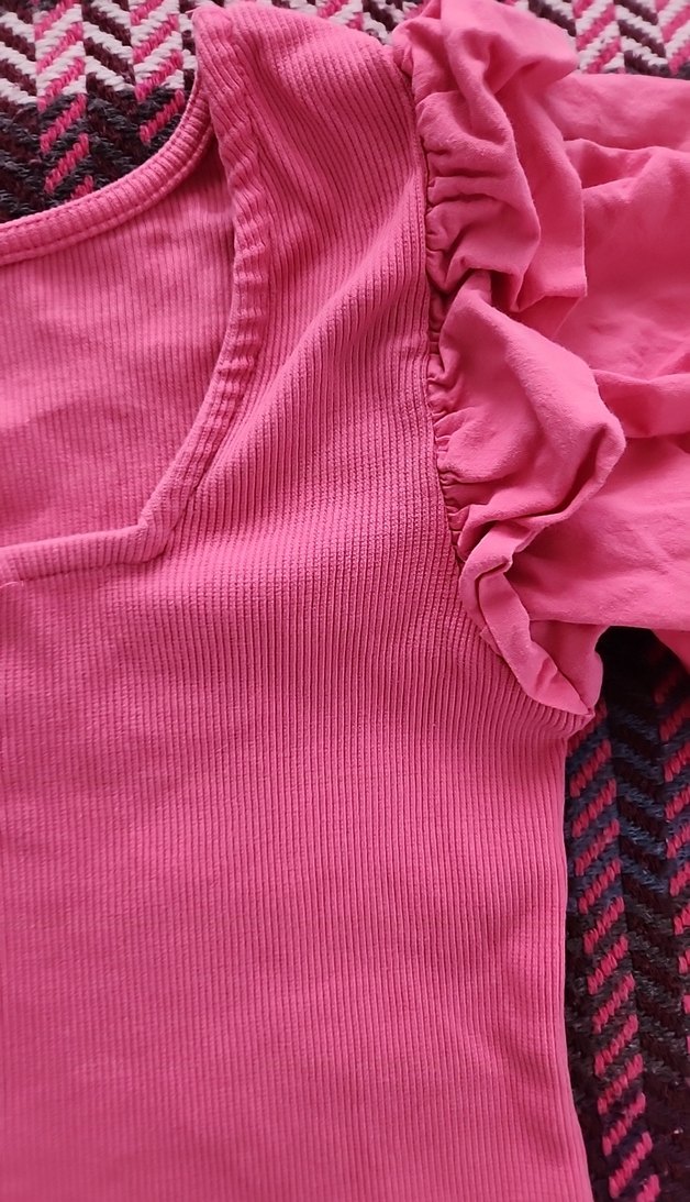 Pembe  yazlık balon kol  tsort - Görsel 4