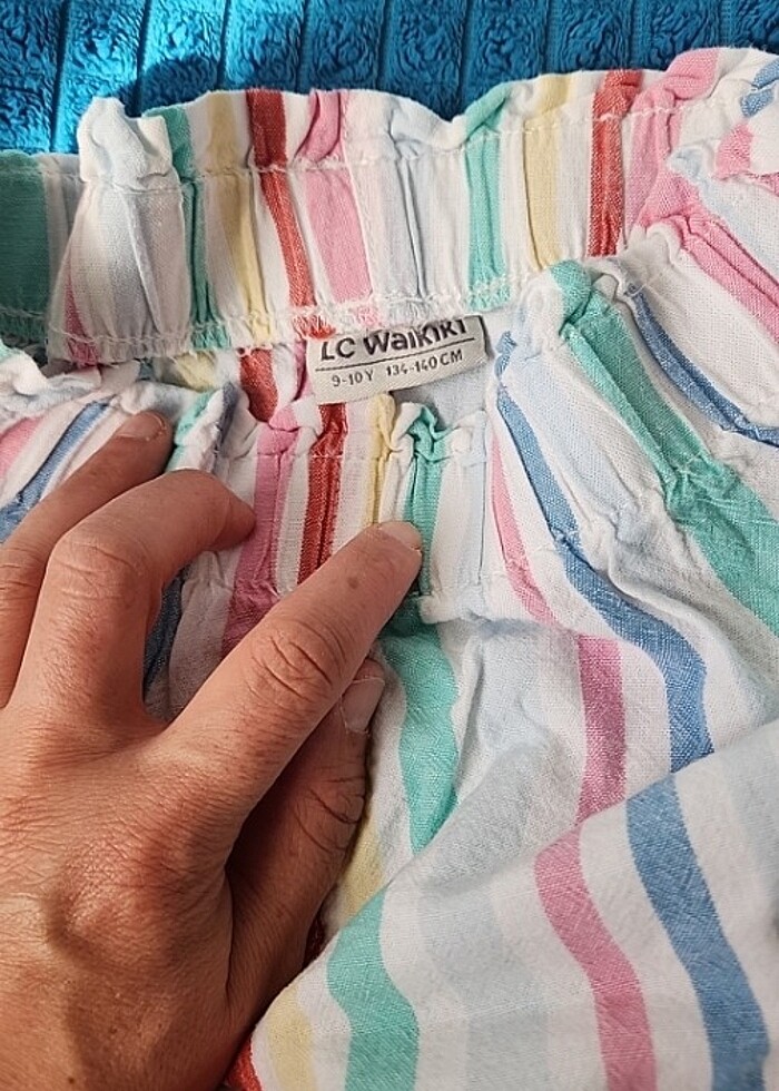 Kız çocuk keten sort - Görsel 2