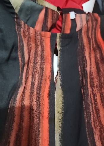 Kırmızı Desenli sifon gomlek - Görsel 2