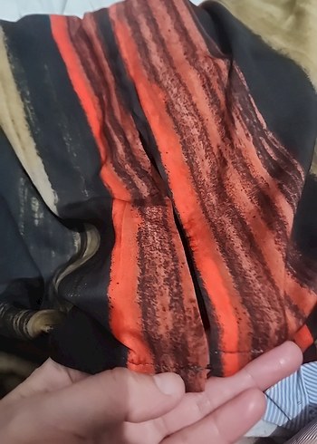 Kırmızı Desenli sifon gomlek - Görsel 4