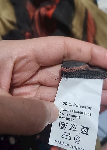 Kırmızı Desenli sifon gomlek - Görsel 5