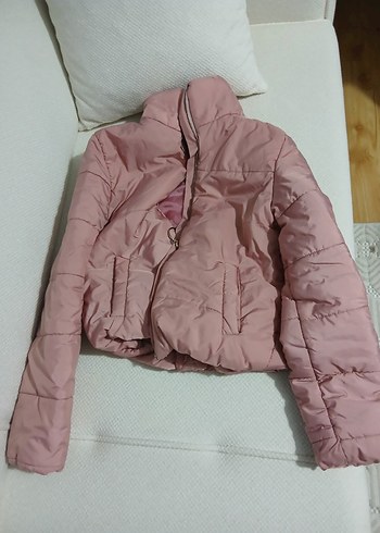 Pembe Fermuarlı Kadın Mont