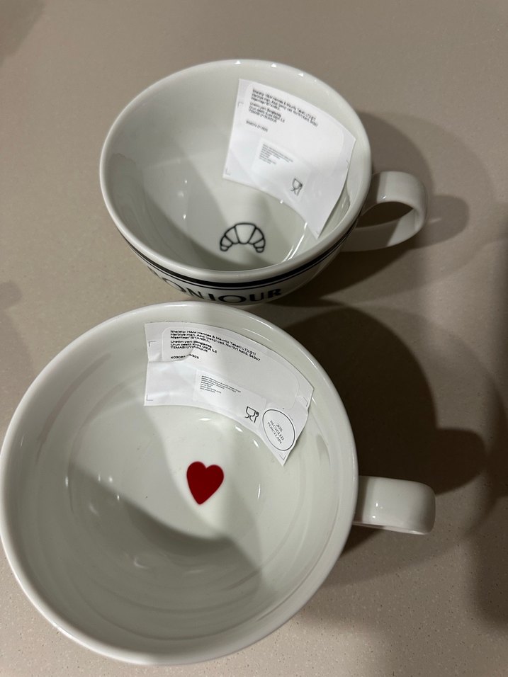 Beyaz Renkli Yazılı Porselen Kupa Seti - Görsel 2