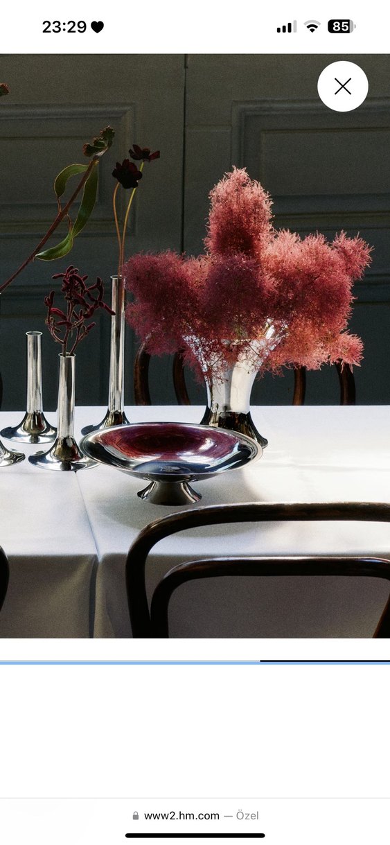 H&M home gümüş ayaklı kase - Görsel 3