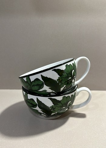 H&M Home Yeşil Yaprak Desenli Kupa