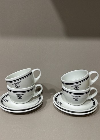 H&M Home Beyaz cappuccino Fincan ve Tabak Seti