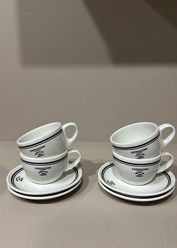 Beyaz cappuccino Fincan ve Tabak Seti