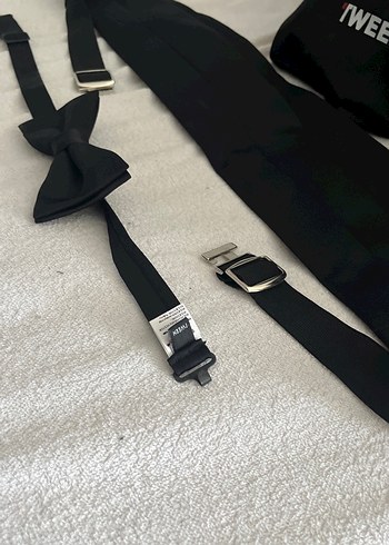 Damat tween marka Siyah Minimalist Erkek Papyon ve damat kemeri - Görsel 2