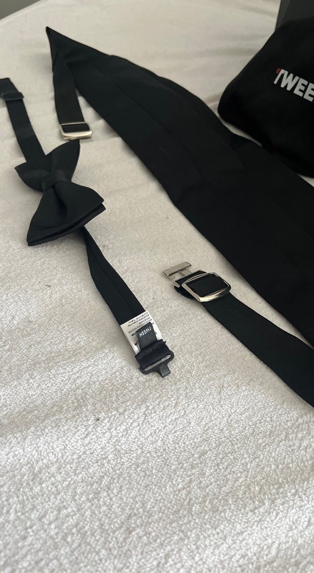 Damat tween marka Siyah Minimalist Erkek Papyon ve damat kemeri - Görsel 2