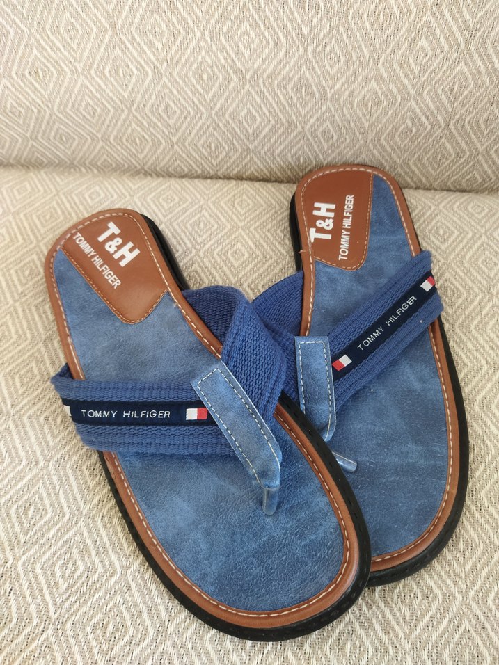 Tommy Hilfiger Erkek Mavi Bantlı Terlik - Görsel 2