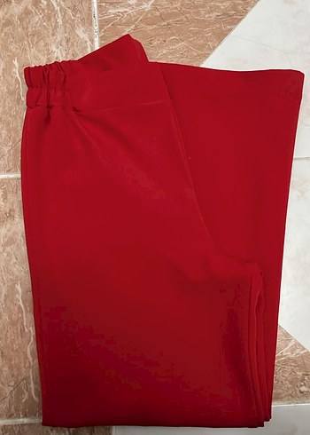 Kırmızı Salaş Kadın Pantolonlu Takım - Görsel 5