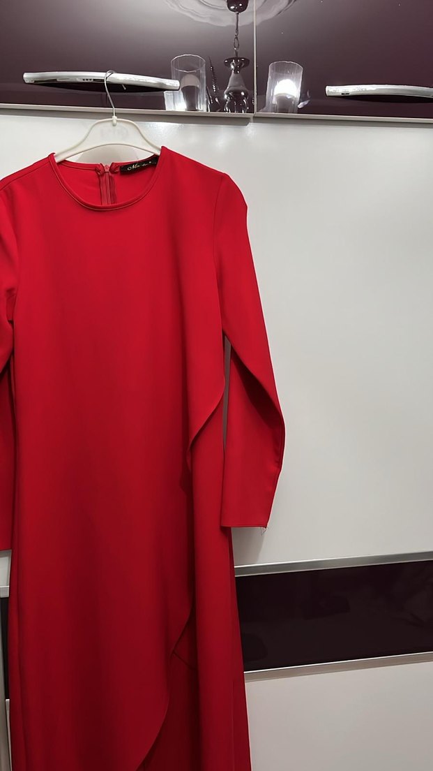 Kırmızı Salaş Kadın Pantolonlu Takım - Görsel 3