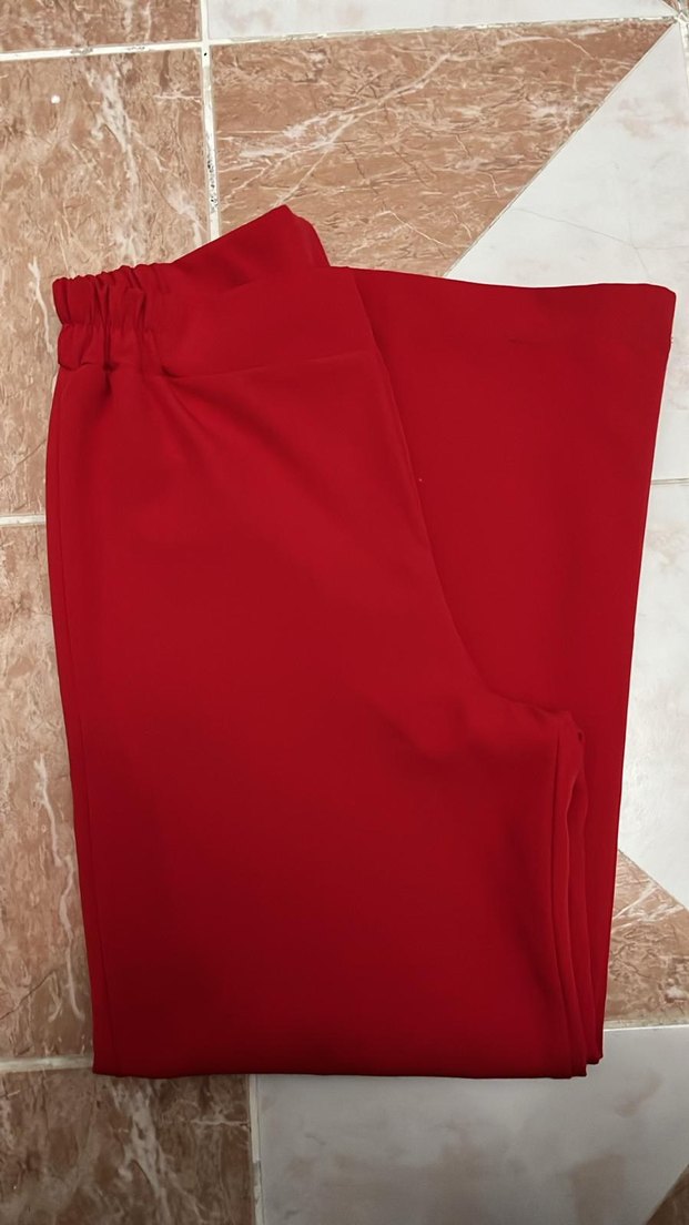 Kırmızı Salaş Kadın Pantolonlu Takım - Görsel 5