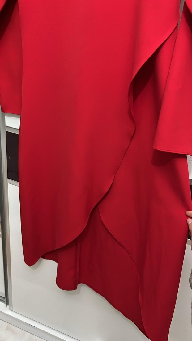 Kırmızı Salaş Kadın Pantolonlu Takım - Görsel 2