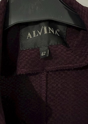 Uzun Bordo Düğmeli Kadın Kaban - Görsel 3