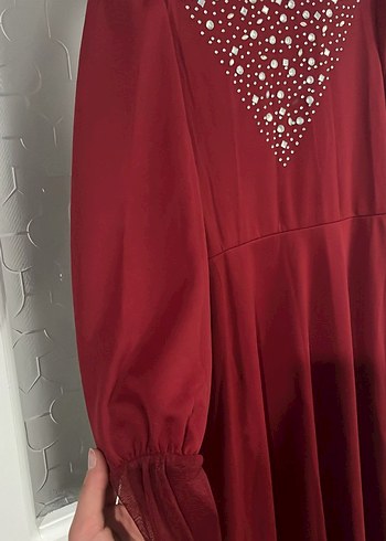 Bordo uzun elbise. - Görsel 2