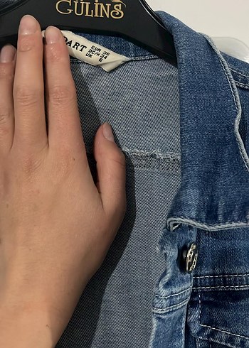 Düğmeli Mavi Denim Ceket - Görsel 3