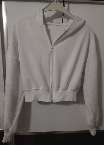 Fermuarlı Beyaz Kadın Kısa Ceket - Görsel 5