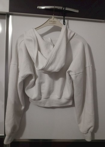 Fermuarlı Beyaz Kadın Kısa Ceket - Görsel 4