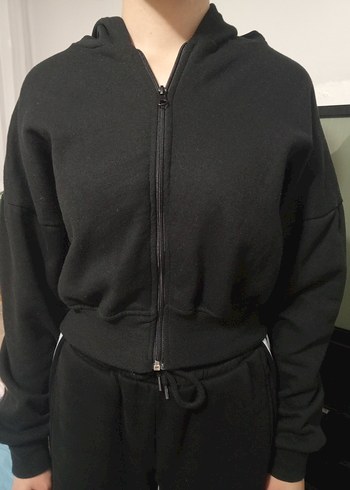 Kadın Siyah Fermuarlı Kısa Ceket - Görsel 2