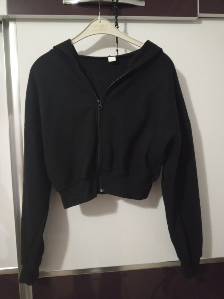 Kadın Siyah Fermuarlı Kısa Ceket - Görsel 3