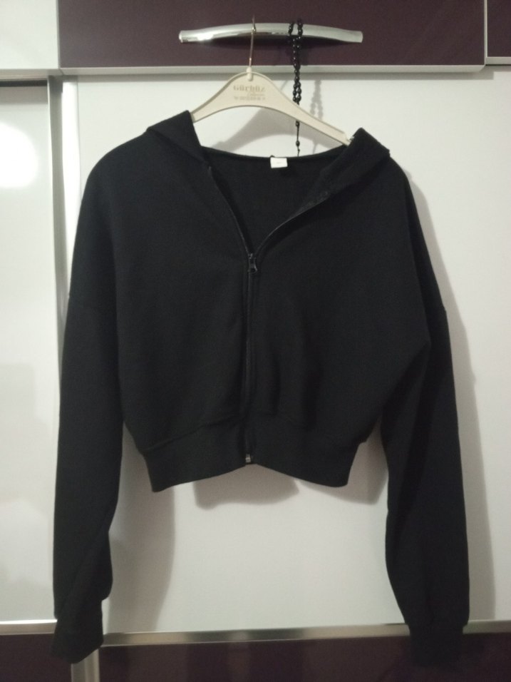 Kadın Siyah Fermuarlı Kısa Ceket - Görsel 4