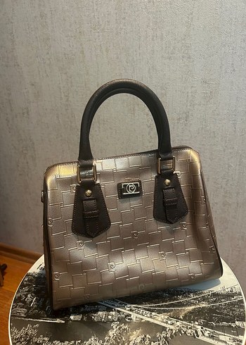 Kahverengi Deri Tokalı Pierre Cardin Kadın Çanta