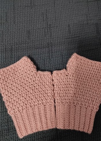 Pembe Bohem Örgü Kadın Eldiven - Görsel 2