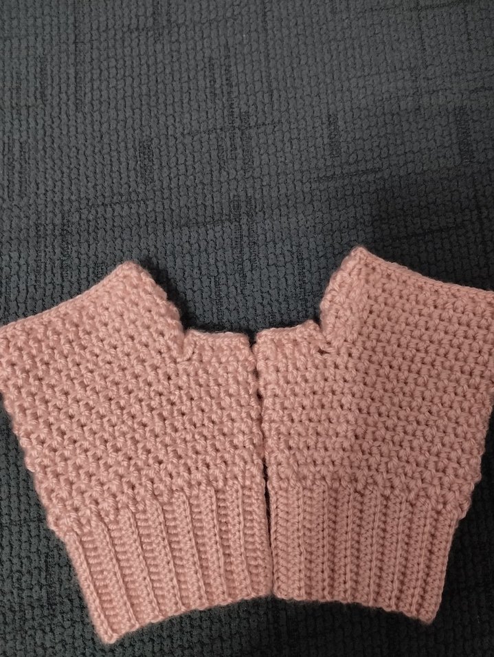 Pembe Bohem Örgü Kadın Eldiven - Görsel 2