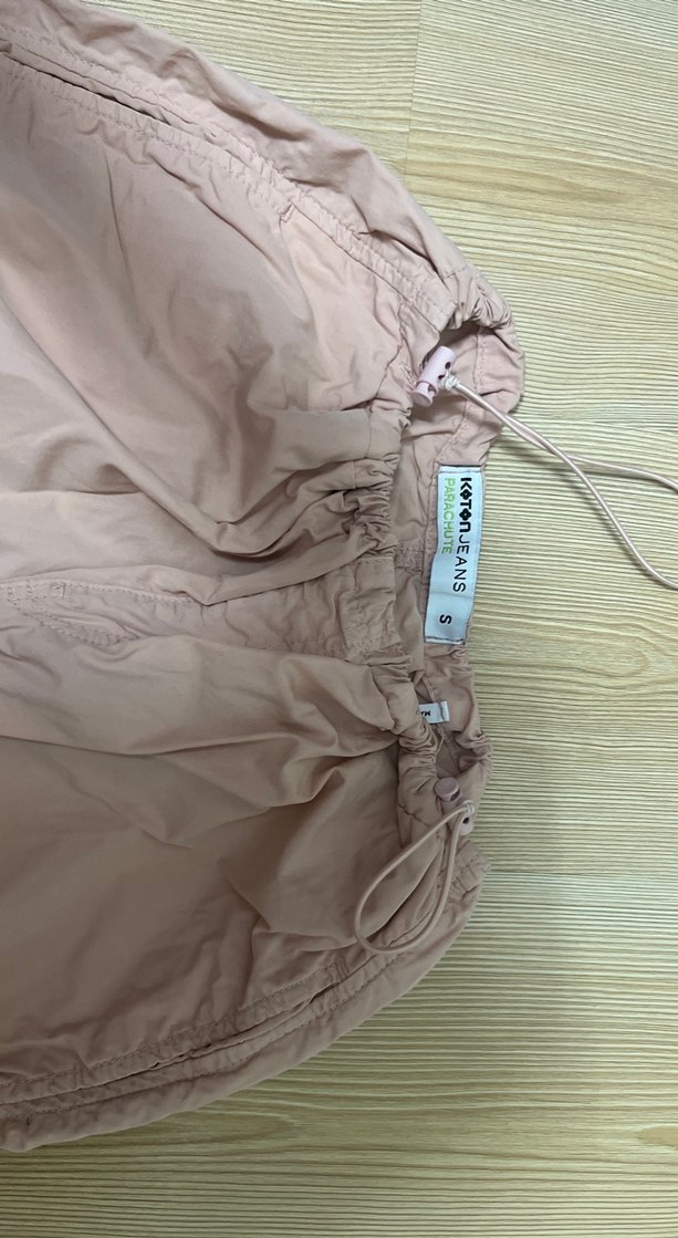 Pembe Midi parasüt kumaş  Rahat Kesim Kadın Pantolon - Görsel 2