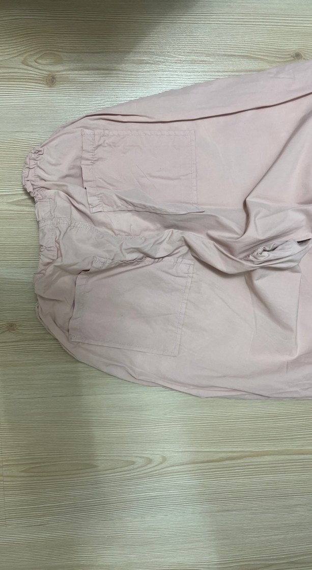Pembe Midi parasüt kumaş  Rahat Kesim Kadın Pantolon - Görsel 5