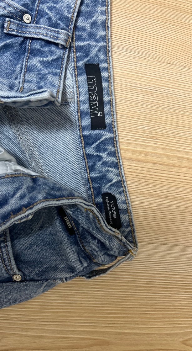 Kadın Gri Mavi Midi Denim Jean - Görsel 3
