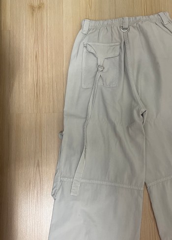 Bej Bol Kesim Keten Kadın Pantolon - Görsel 2