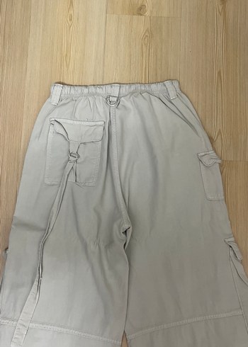 Bej Bol Kesim Keten Kadın Pantolon - Görsel 3