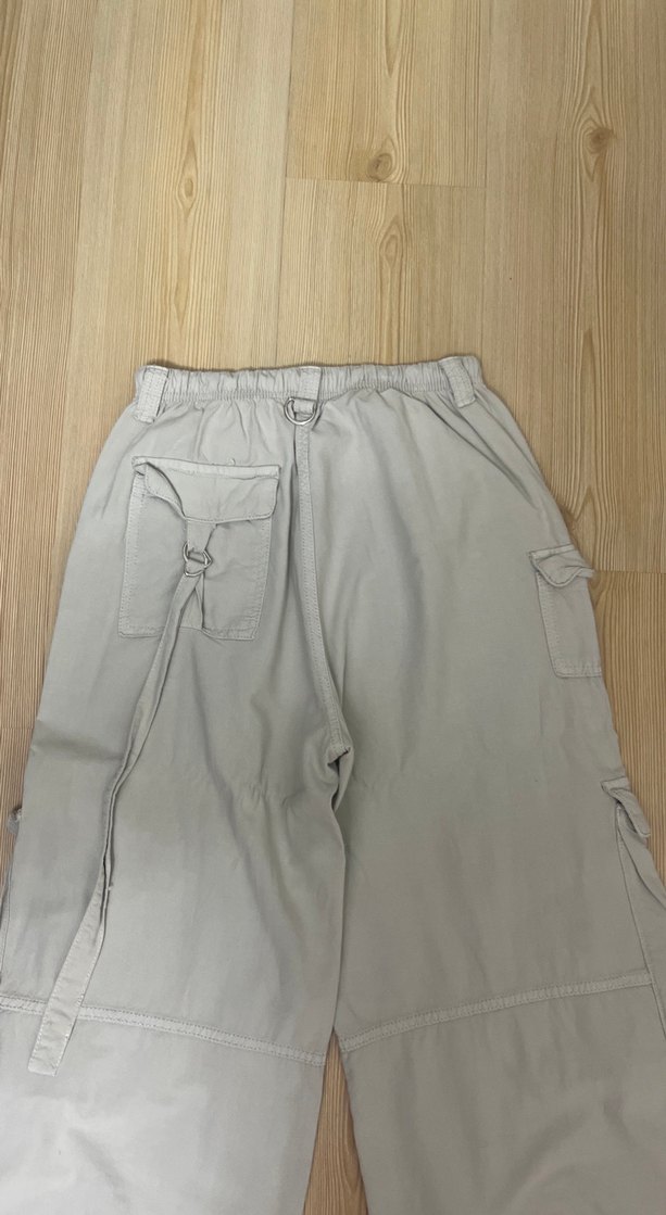 Bej Bol Kesim Keten Kadın Pantolon - Görsel 3