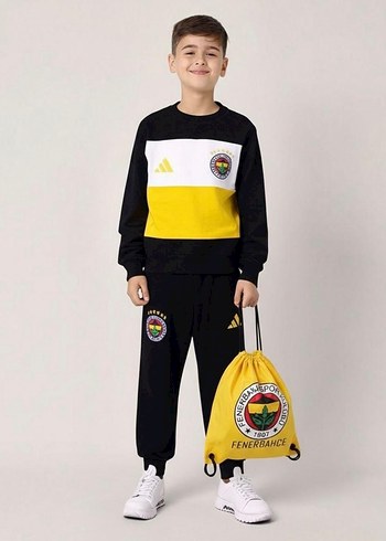 Erkek Çocuk Sarı Siyah Eşofman Takımı - Görsel 2