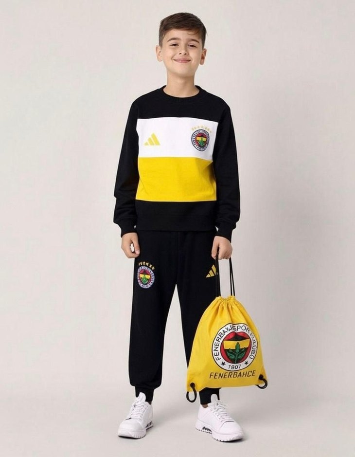 Erkek Çocuk Sarı Siyah Eşofman Takımı - Görsel 2