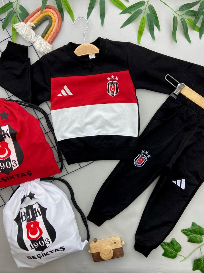 Erkek Çocuk Siyah Baskılı Eşofman Takımı - Görsel 2