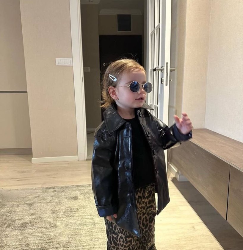 Parlak Siyah Deri çocuk Ceket - Görsel 2