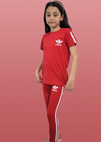 Kız Çocuk Kırmızı Adidas Eşofman Takımı