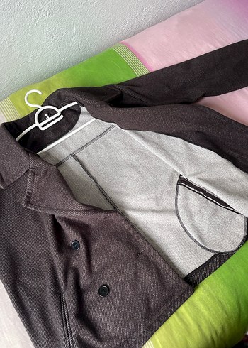 Düğmeli Kahverengi ceket - Görsel 3