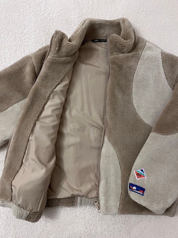 Zara Bej Peluş Erkek Mont - Görsel 3