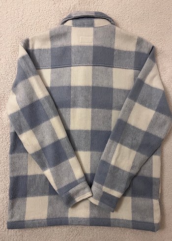 Pull&Bear Erkek Gri Ekoseli Polar Ceket - Görsel 5