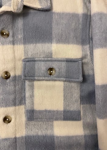 Pull&Bear Erkek Gri Ekoseli Polar Ceket - Görsel 4