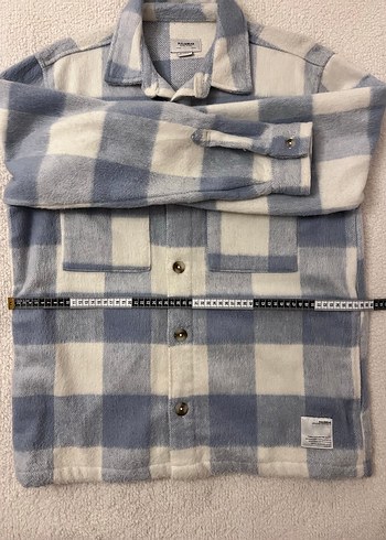 Pull&Bear Erkek Gri Ekoseli Polar Ceket - Görsel 7