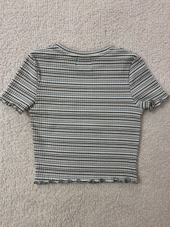 Pull&Bear Çizgili Crop - Görsel 2