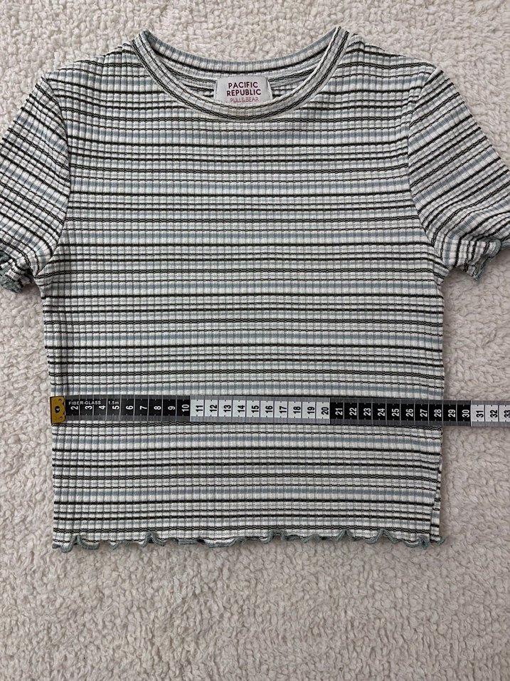 Pull&Bear Çizgili Crop - Görsel 5