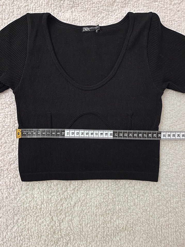 Zara Siyah Kadın Crop - Görsel 5