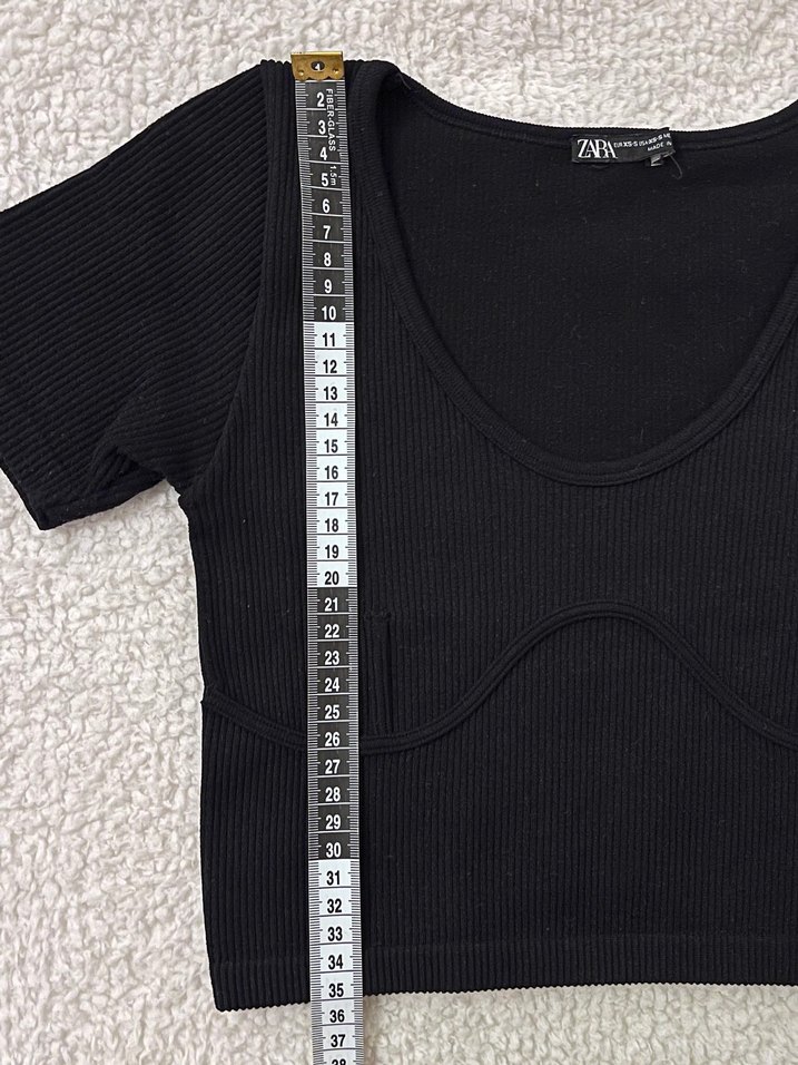 Zara Siyah Kadın Crop - Görsel 4