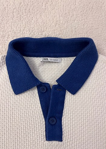 Zara Erkek Beyaz Polo Tişört - Görsel 2